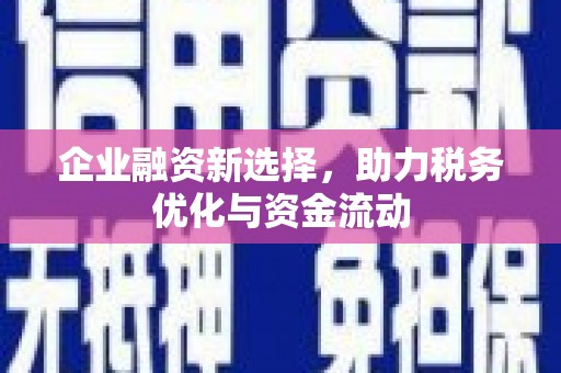 南宁企业融资新选择，助力税务优化与资金流动