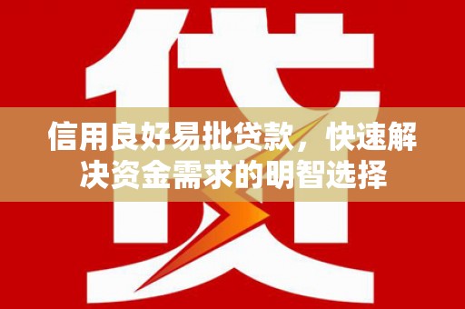 南宁信用良好易批贷款，快速解决资金需求的明智选择