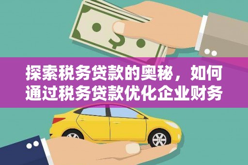 南宁探索税务贷款的奥秘，如何通过税务贷款优化企业财务