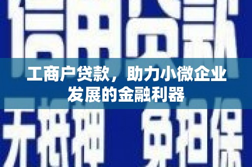 南宁工商户贷款，助力小微企业发展的金融利器