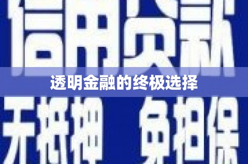 南宁透明金融的终极选择